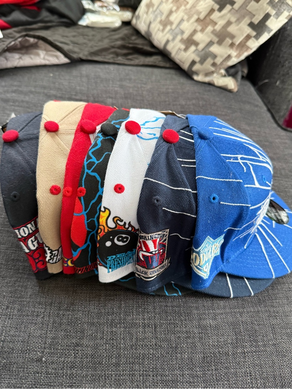 Blue Graphic Snapback Hat - Unbranded